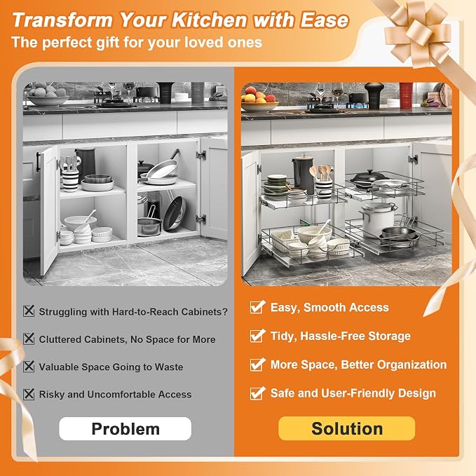 ALINE FURNITURE 2-Tier Pull Out Cabinet Organizer - Image 6