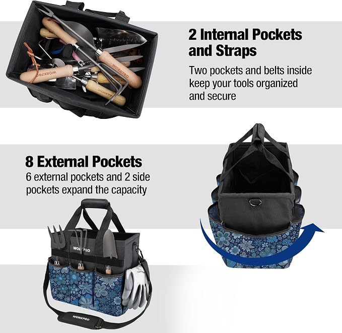 WORKPRO Garden Tool Bag Organizer, Heavy Duty Gardening Tote Bag - Image 4