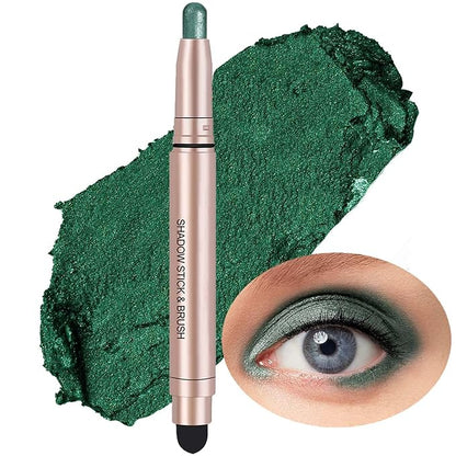 Green Eyeshadow Stick Makeup, Waterproof Hypoallergenic Long Lasting Cream Eye by Qeetvia