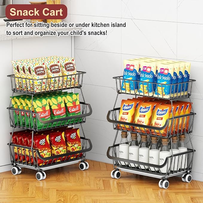 Miyawell 3-Tier Rolling Pantry Cart - Image 5