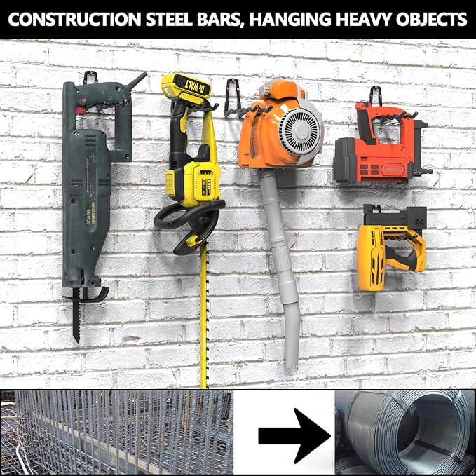3-H Heavy Duty Garage Hooks 6 Pack, One-Piece Construction Garage Wall Hooks - Image 6