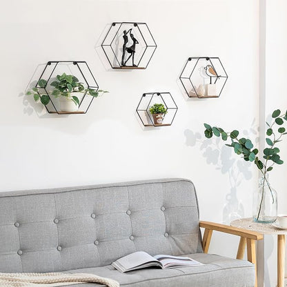 Hexagon Shelves Black for Wall - Image 2