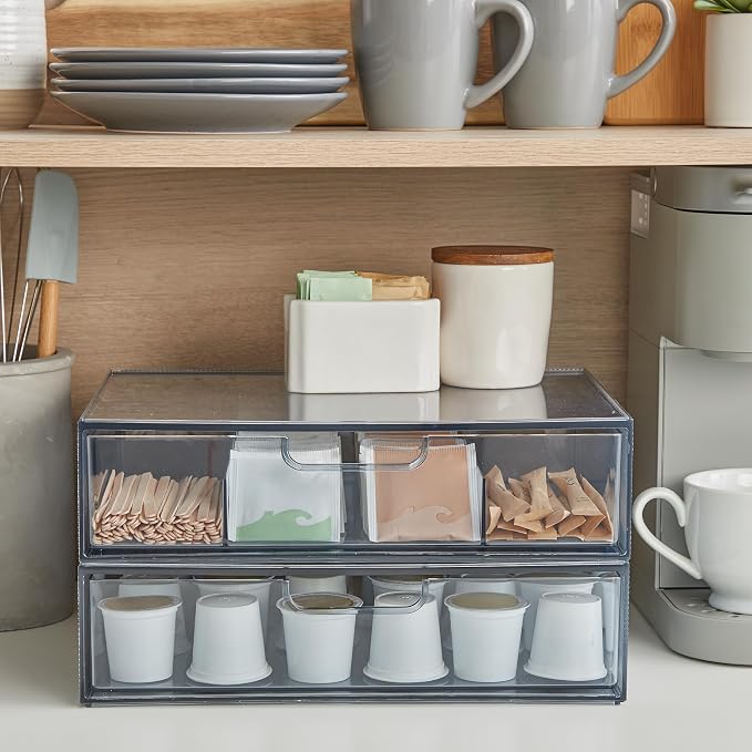 STORi STAX Plastic Stackable Organizer Drawers Classic Grey | 12.5" Wide | Set - Image 5