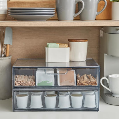 STORi STAX Plastic Stackable Organizer Drawers Classic Grey | 12.5" Wide | Set - Image 5
