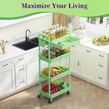 SUNALLY 4 Tier Rolling Utility Cart - Image 6