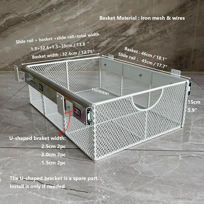 Pull Out Closet Drawer for Clothes | Sliding Wire Basket for Wardrobe Cabinets - Image 3