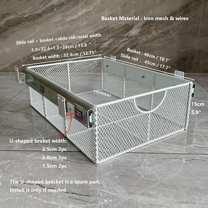 Pull Out Closet Drawer for Clothes | Sliding Wire Basket for Wardrobe Cabinets - Image 3