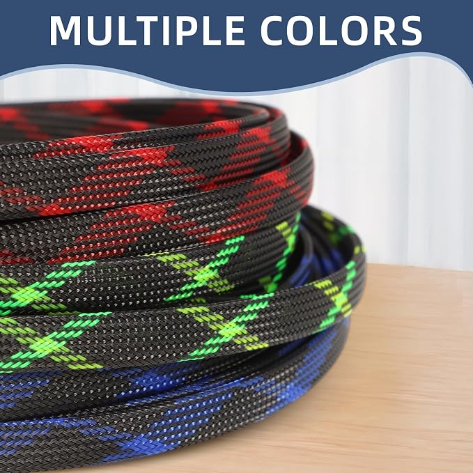 Expandable Braided Sleeving, PET Automotive Wire Loom, Flexible Cable Management - Image 2