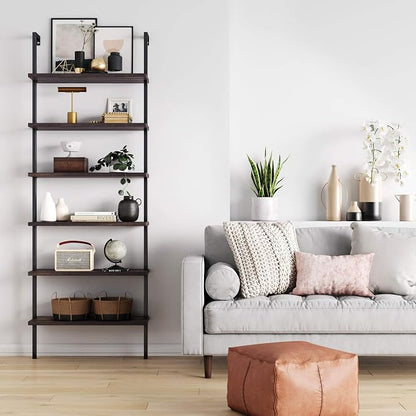 Nathan James Theo 6-Shelf Tall Bookcase, Wall Mount Bookshelf - Image 3
