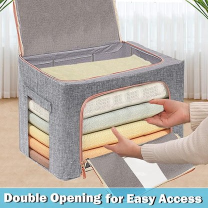 100L Large Storage Bags, Stackable Clothes Storage Bins - Image 7