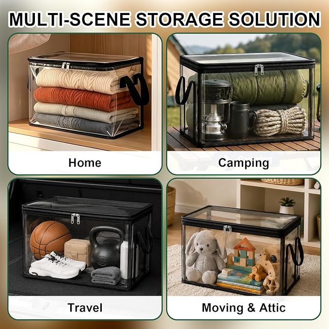 3-Pack Large Clear Thick Plastic Storage Box - Image 5