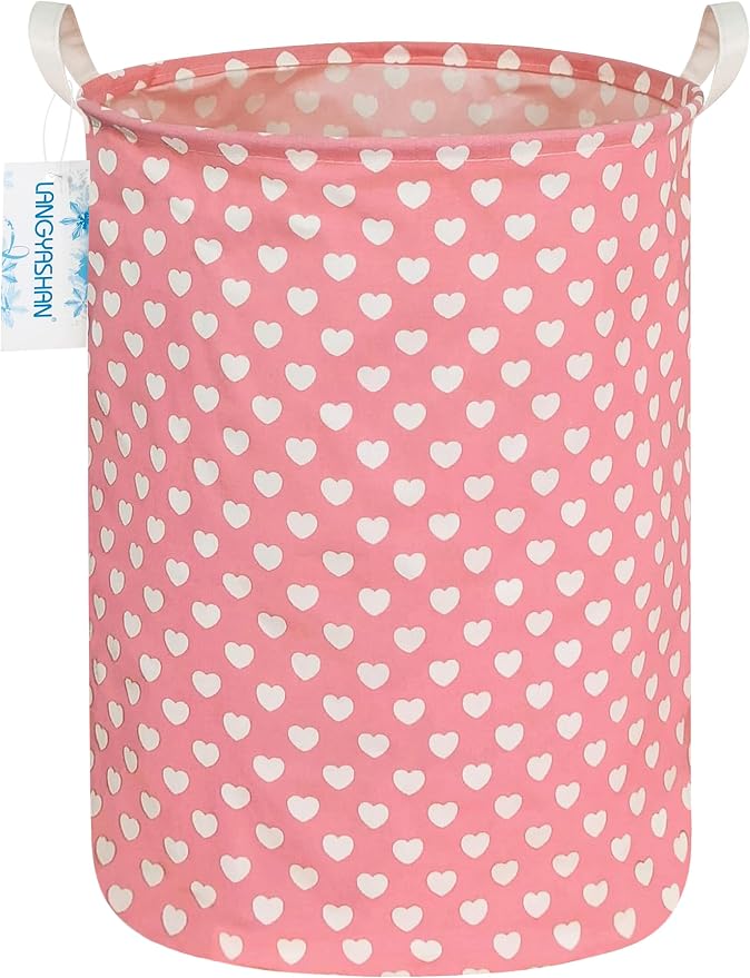 LANGYASHAN Laundry Basket Canvas Fabric Collapsible Organizer Basket by LANGYASHAN