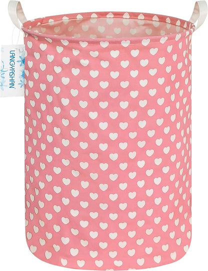 LANGYASHAN Laundry Basket Canvas Fabric Collapsible Organizer Basket by LANGYASHAN