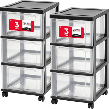 IRIS USA 3-Drawer Slim Narrow Storage Organizer Rolling Cart, school supplies by IRISUSA