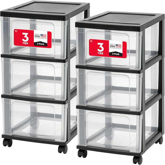 IRIS USA 3-Drawer Slim Narrow Storage Organizer Rolling Cart, school supplies by IRISUSA