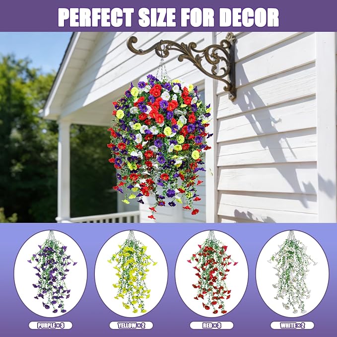 INQCMY Artificial Flowers for Outdoor Spring Summer Decoration Faux Silk - Image 6