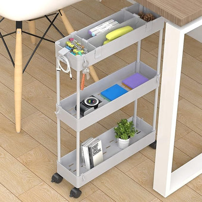 SPACELEAD Slim Storage Cart 3 Tier, Bathroom Organizer Rolling Utility - Image 3