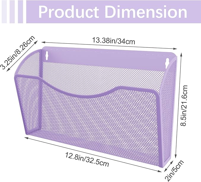 EasyPAG Wall File Organizer, Metal Mesh Hanging File Folder Holder - Image 7