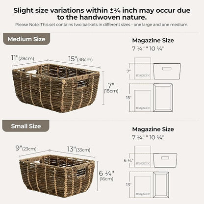 StorageWorks Wicker Baskets for Decor, Decorative Storage Basket - Image 2