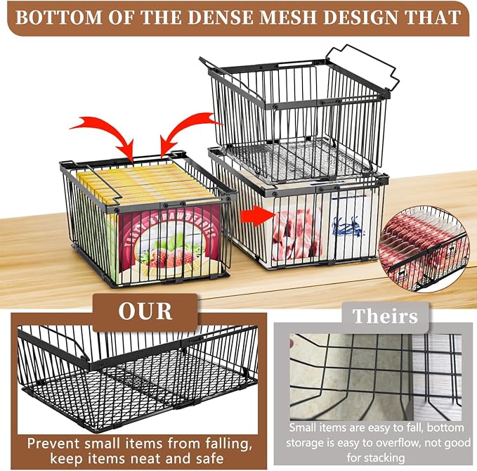 Large Freezer Organizer Bins，Upgraded Bottom Leak-Proof net，Fit 5 to 9 Cu Ft - Image 3