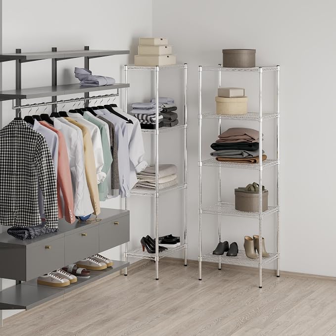 18" Deep x 24" Wide x 74" Height Wire Shelving Kit | 5-Tier | NSF Commercial - Image 7