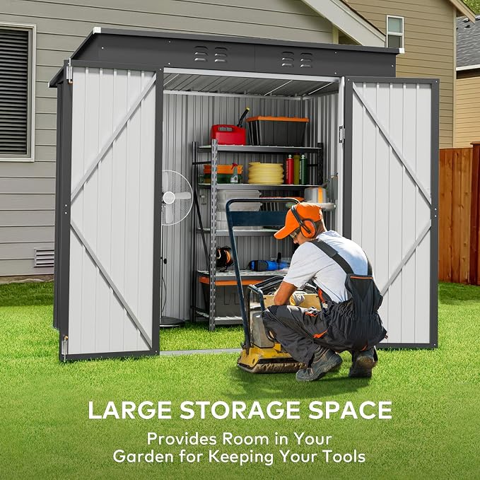 Gizoon 6' x 4' Outdoor Storage Shed - Image 3