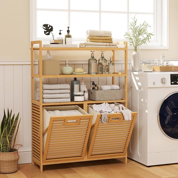 Giantex Double Tilt Out Laundry Hamper - Image 3