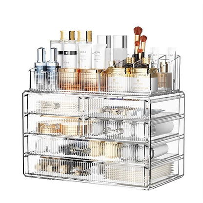 ZHIAI Stackable Storage Drawers, Acrylic Bathroom Counter Organizer Clear by ZHIAI