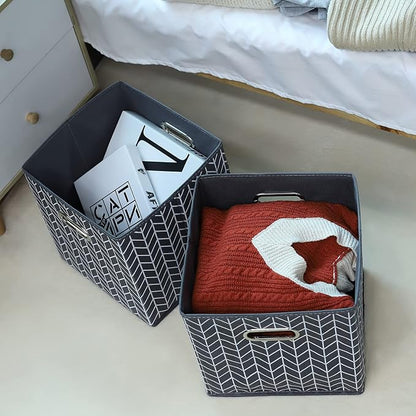 11 Inch Cube Storage Bins, Fabric Cube Organizer Bins - Image 3