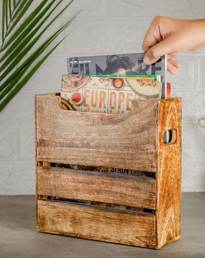 Mie Creations Wooden Magazine Holder Rack - Image 4