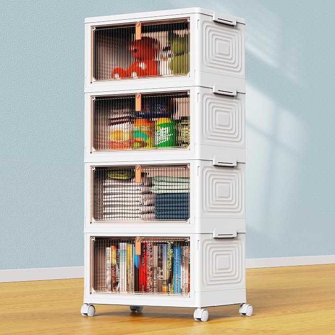 YFXCVSL 4 Tier Plastic Storage Bins by YFXCVSL