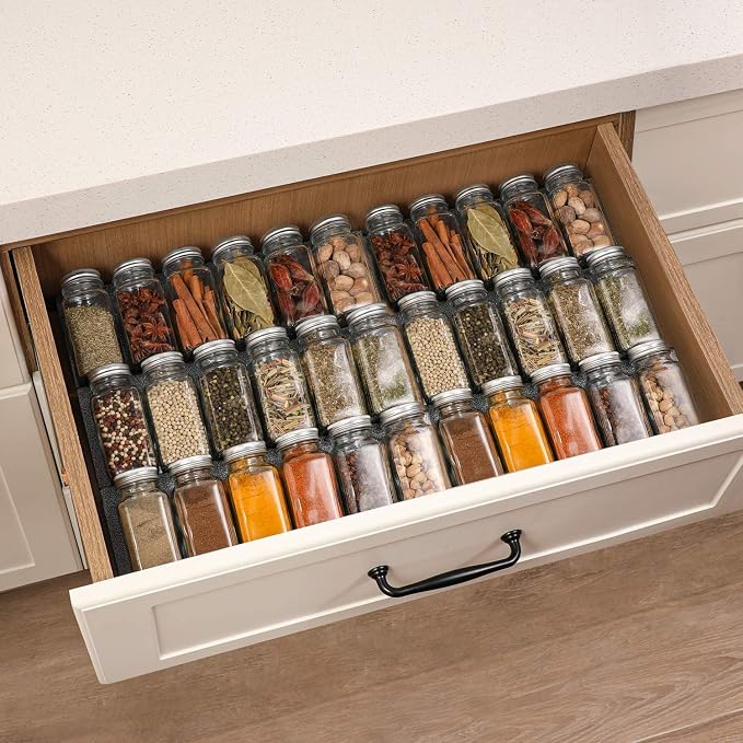 AOZITA 24 Pcs Glass Spice Jars - 4oz Empty Square Spice Bottles Containers - Image 7