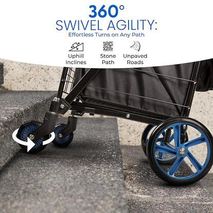 SereneLife Large Folding Utility Shopping Cart - Image 6