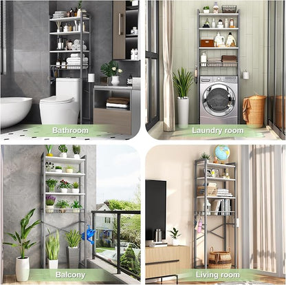 Kalrin Over-The-Toilet Storage Rack, 4-Tier Bathroom Organizer Shelf Over Toilet - Image 3