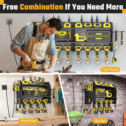 ZESEN Power Tool Organizer Wall Mount, 3 Layer Charging Station - Image 6