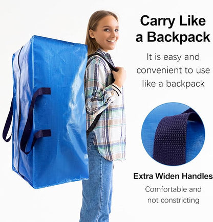 12 Pack Heavy Duty Extra Large Moving Bags W/Backpack Straps - Image 4