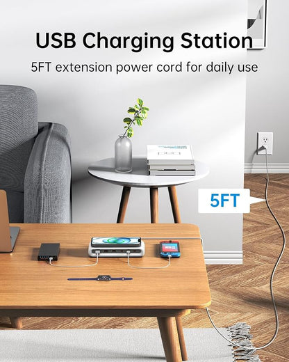 USB C Charging Station with 10W Wireless Charger, 145W USB C Charger Block with - Image 7