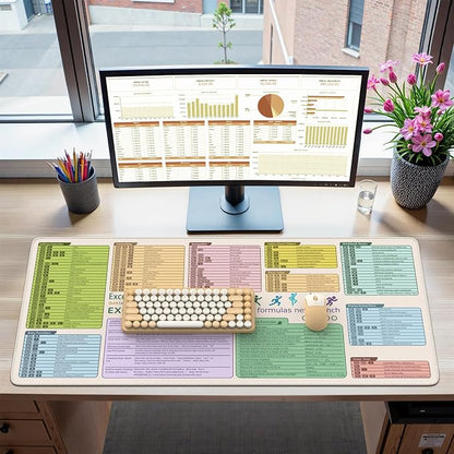 iCasso Excell Cheat Sheet Desk Mat, Excel Mouse Pad Shortcuts, Extended Large - Image 7