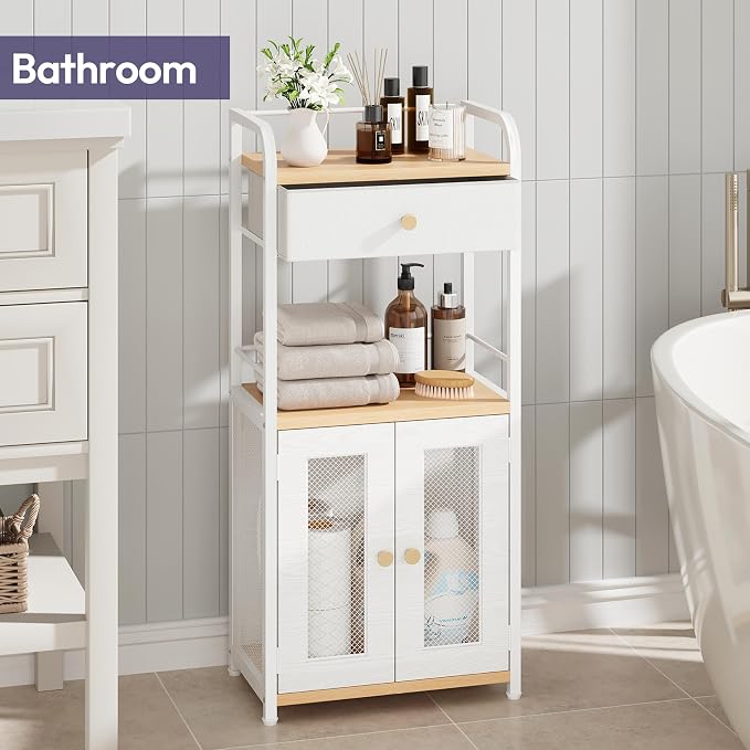SWTYMIKI 14.57"x32.28" Bathroom Storage Cabinet – Freestanding Storage Cabinet - Image 6