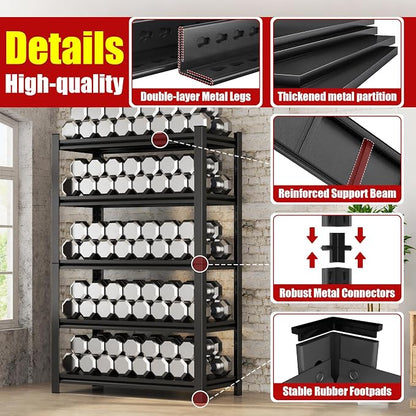 4-Shelf Heavy Duty Plastic Storage Shelves, 500lb Capacity, Large Modular - Image 7