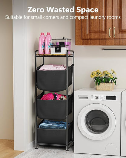 Moforoco Vertical Laundry Sorter 3 Section - Image 4