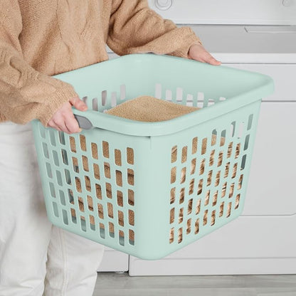 Sterilite Laundry Basket, Plastic Clothes Hamper, Large Square Bin - Image 5
