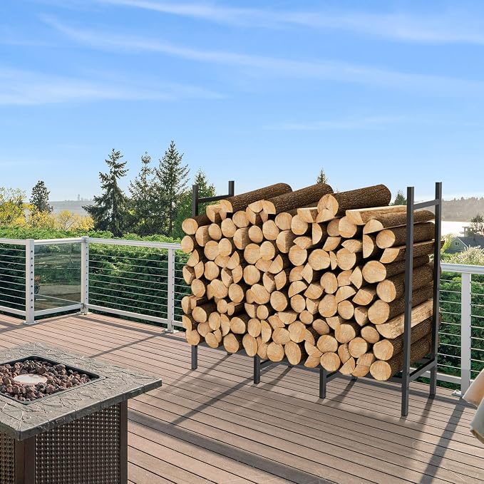 4FT Firewood Rack Indoor Outdoor, Heavy Duty Log Holder Stand - Image 7