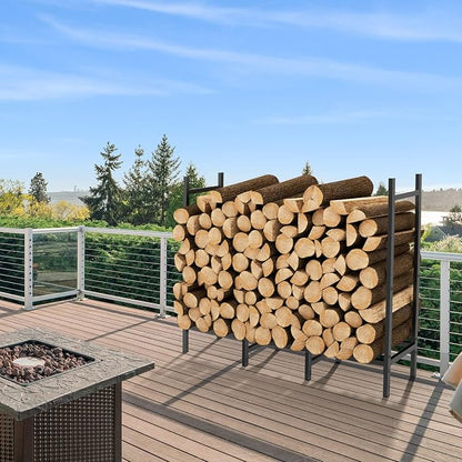 4FT Firewood Rack Indoor Outdoor, Heavy Duty Log Holder Stand - Image 7