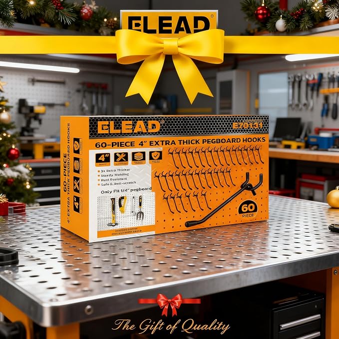 ELEAD 60-Piece 4 Inch Extra Thick Pegboard Hooks, Heavy Duty Peg Board - Image 8