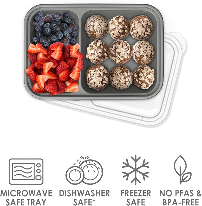 Bentgo Prep - 2-Compartment Snack Containers - Reusable, Microwaveable - Image 3