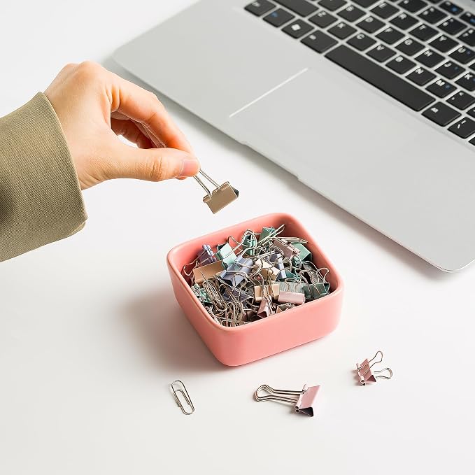 Ceramic Paper Clip Holder for Desk Cute Binder Holder Paperclip Holders for - Image 3