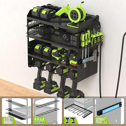 HUPBIPY Modular Power Tool Organizer Wall Mount Drill Holder Garage Shelf | 4 - Image 3