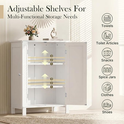 SUPER DEAL Modern Bathroom Floor Storage Cabinet - Image 7