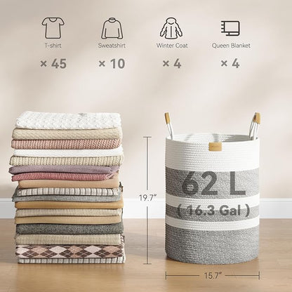 62L Striped Laundry Hamper - Image 4